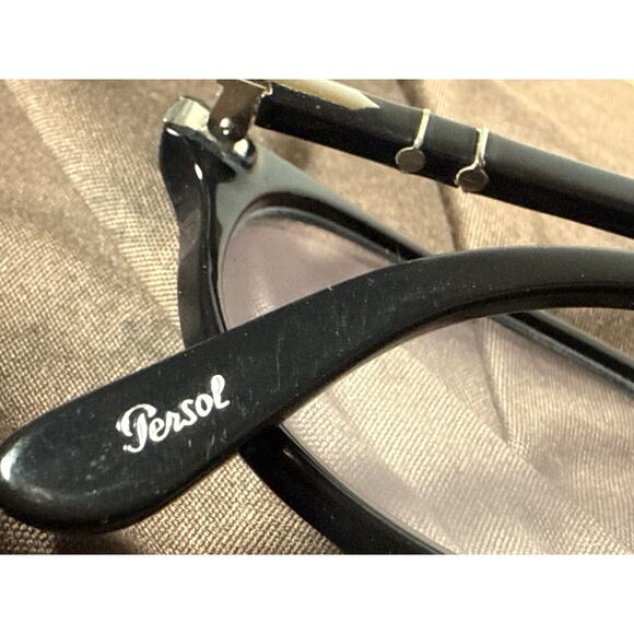 PERSOL BLACK EYEGLASSES FRAMES ~ 5.2 x 1.9 X 14.5 cm w/ Original Leather Case - Picture 8 of 16